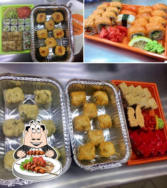 Еда в "MYBOX - суши-маркетах, wok-кафе, доставка"