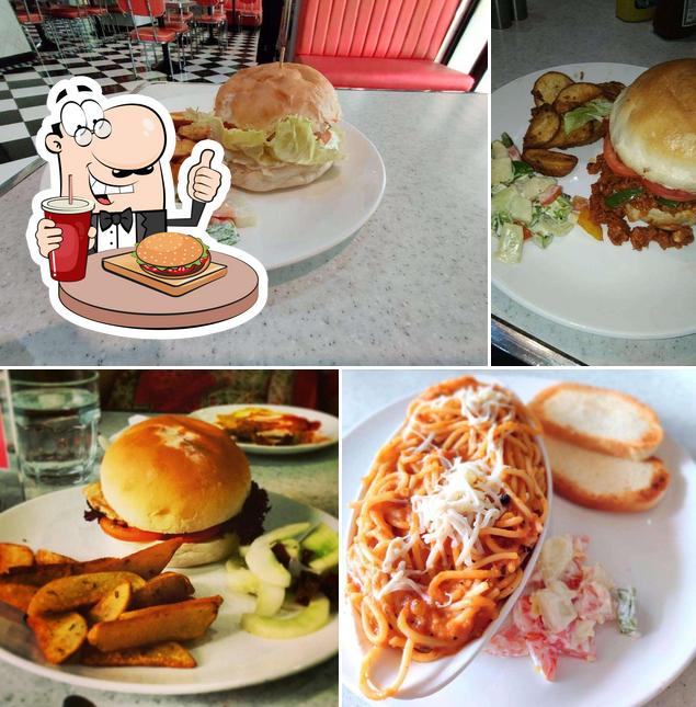 Order a burger at The All American Diner