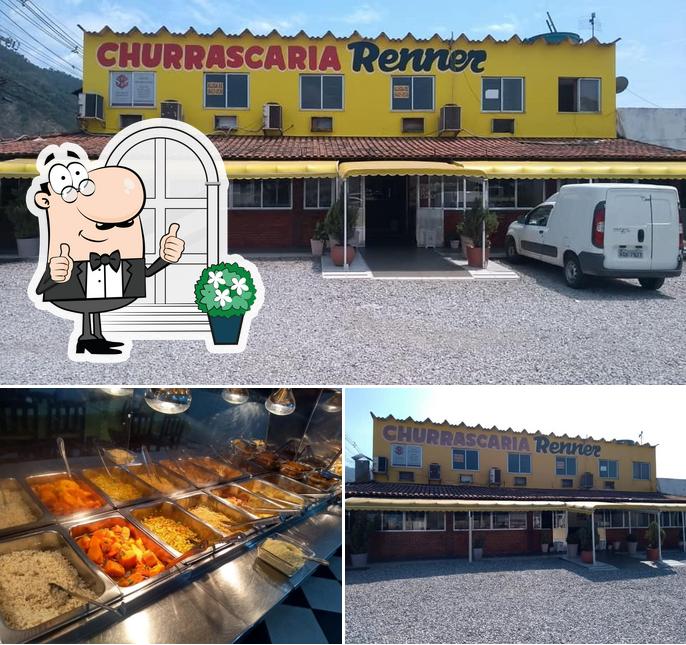 A ilustração do Churrascaria Renner’s exterior e comida