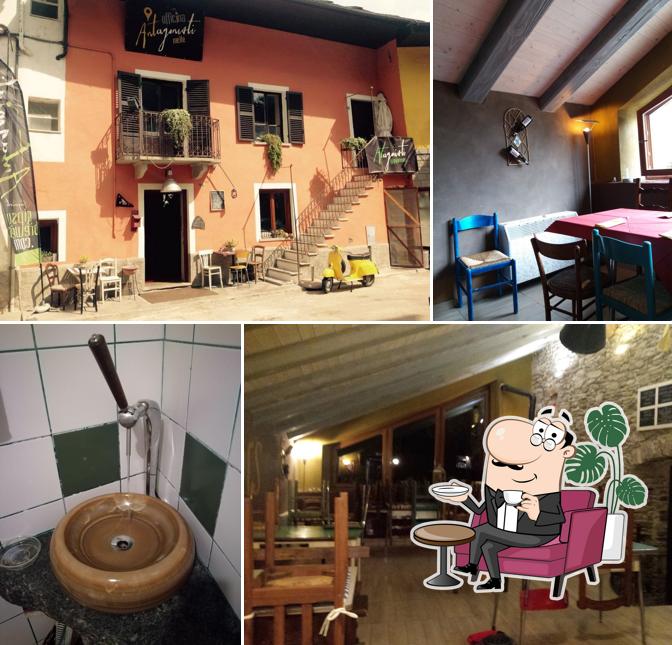 Gli interni di Officina Osteria Antagonisti