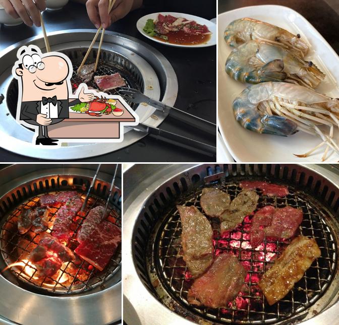 Order various seafood dishes served at Yakiniku Tan