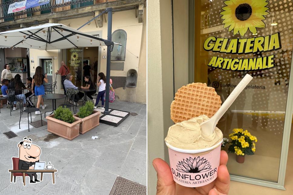 Gli interni di Sunflower Gelateria Artigianale