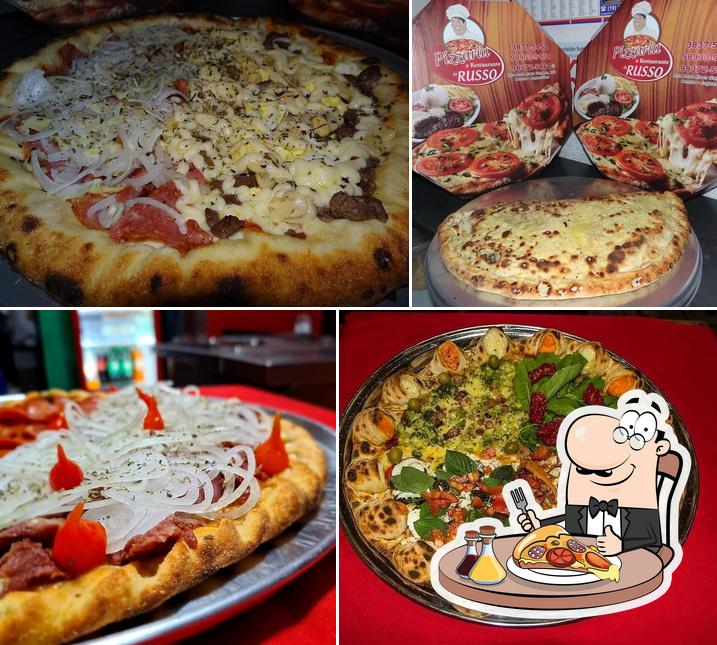 Escolha pizza no Pizzaria e restaurante do russo