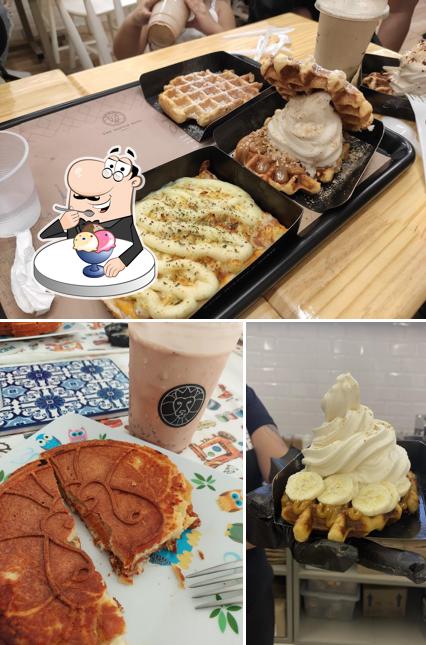 The Waffle King Belém oferece uma gama de pratos doces