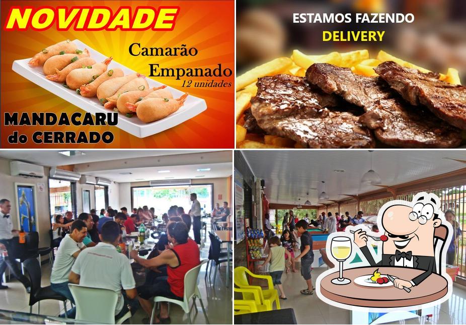 Dê uma olhada a foto apresentando comida e interior no Restaurante e Snooker Mandacaru do Cerrado