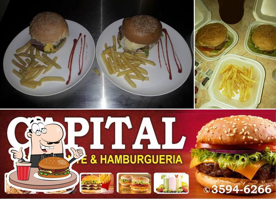 Consiga um hambúrguer no Restaurante Capital Burgues