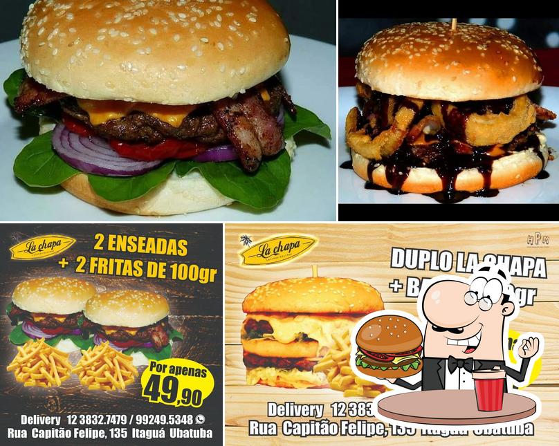 Consiga um hambúrguer no Hamburgueria La Chapa Ubatuba