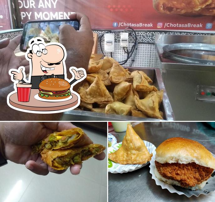 Try out a burger at City Samosa factory Main Branch Uthalsar