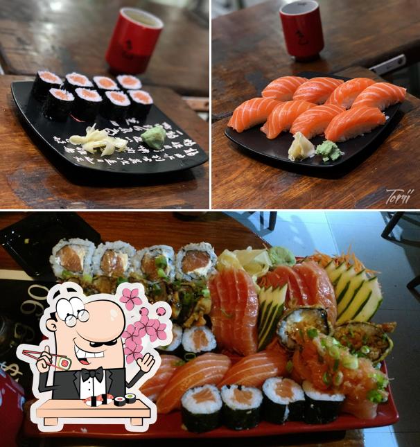 Prove diversas opções de sushi