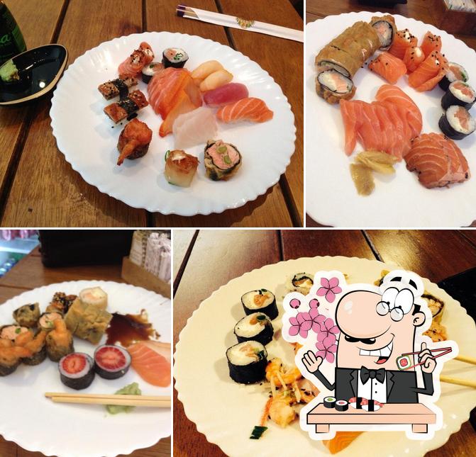 Escolha diferentes opções de sushi