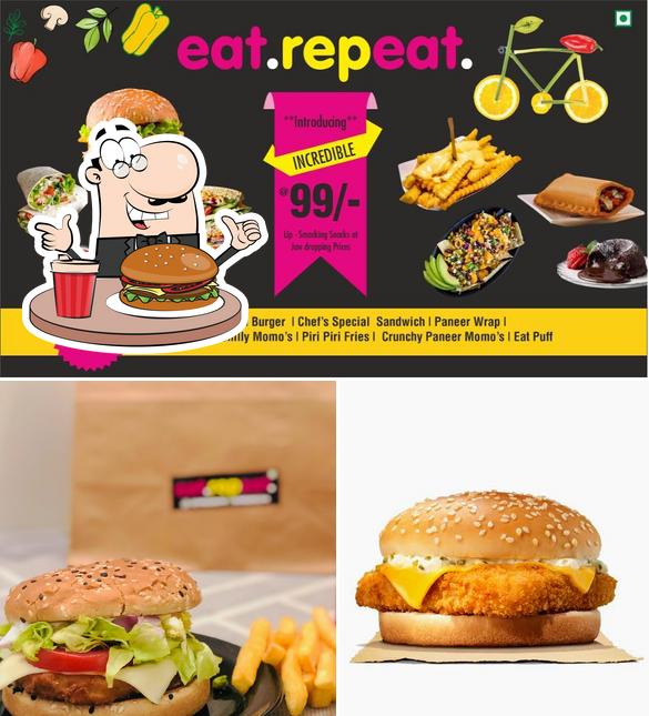 Get a burger at Eat Repeat