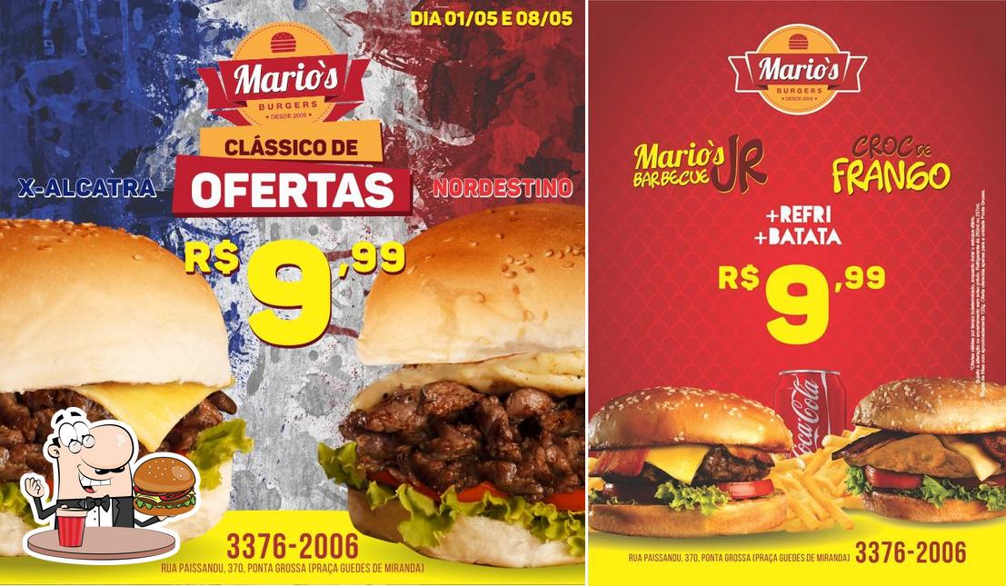 Os hambúrgueres do Mários Burgers Ponta Grossa Mcz irão saciar diferentes gostos