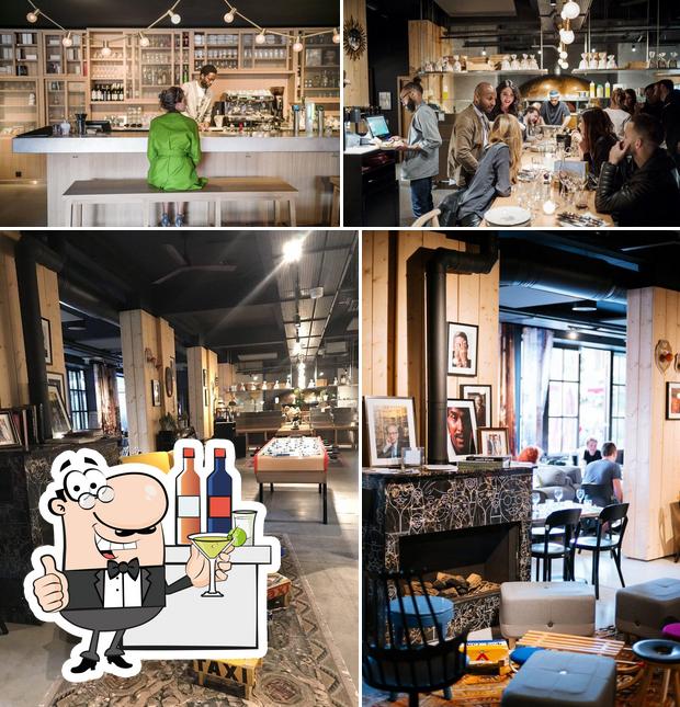 Voici la photo indiquant la comptoir de bar et intérieur sur MOB HOTEL Paris les Puces