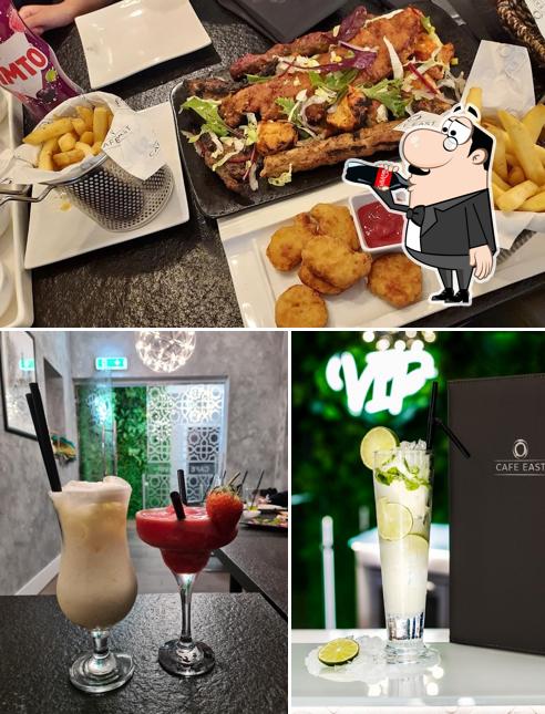 Among different things one can find drink and food at Cafe East Oldham