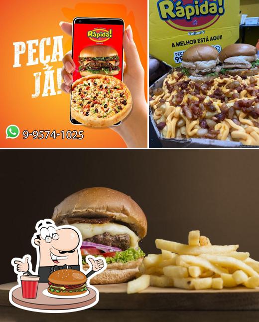 Consiga um hambúrguer no Pizza Rápida