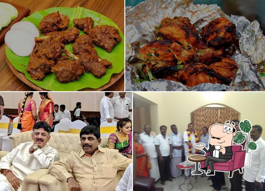 The photo of interior and food at Parisara Family Dhaba