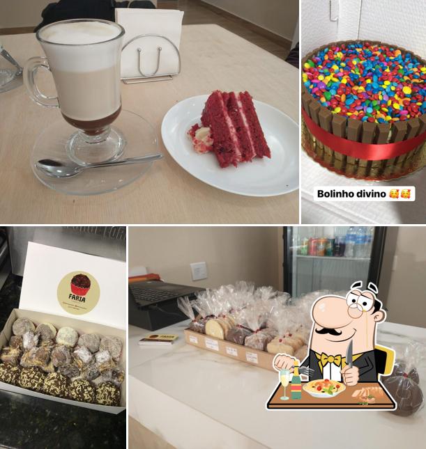 Bolo veludo vermelho e bolo de chocolate em Faria Brigadeiros
