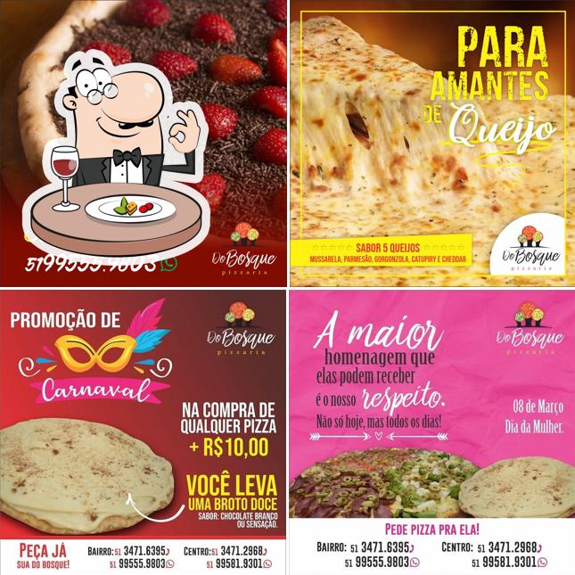 Comida em Pizzaria do Bosque