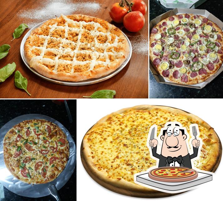 Escolha diferentes variedades de pizza