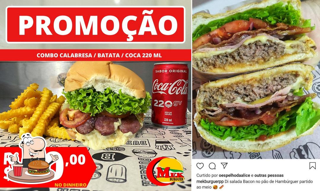 Os hambúrgueres do Lanches e Porções Mek Burguer irão satisfazer diferentes gostos