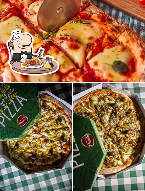 Escolha pizza no Família Presto