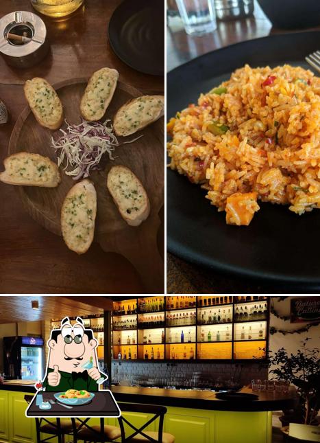 The restaurant's food and bar counter