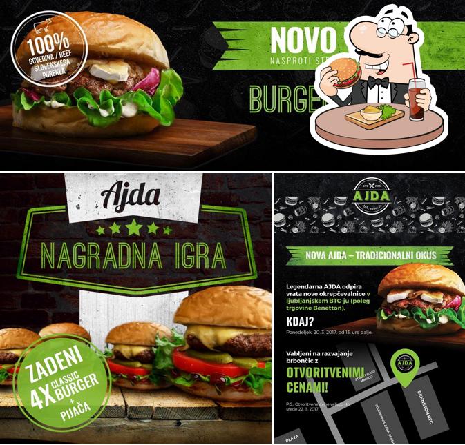 Essayez un hamburger à Ajda Burgers & More BTC