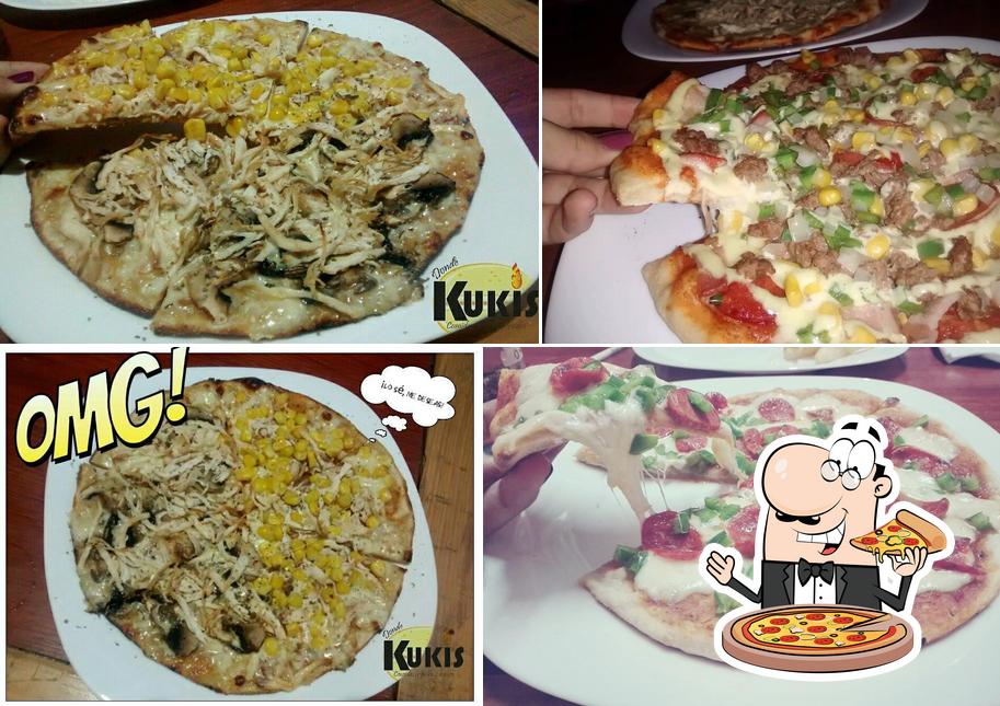 Elige una pizza en KUKIS, comidas rápidas y asados