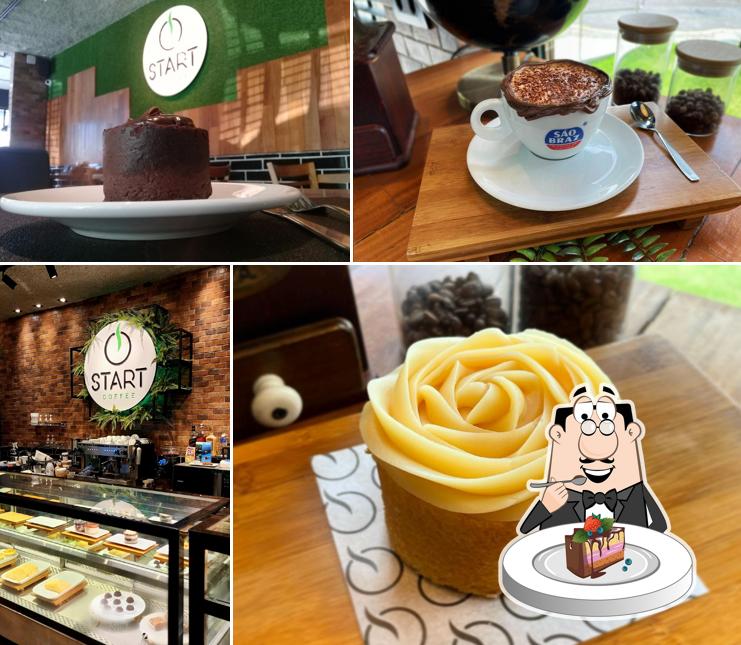 Bolo de chocolate em Start Coffee
