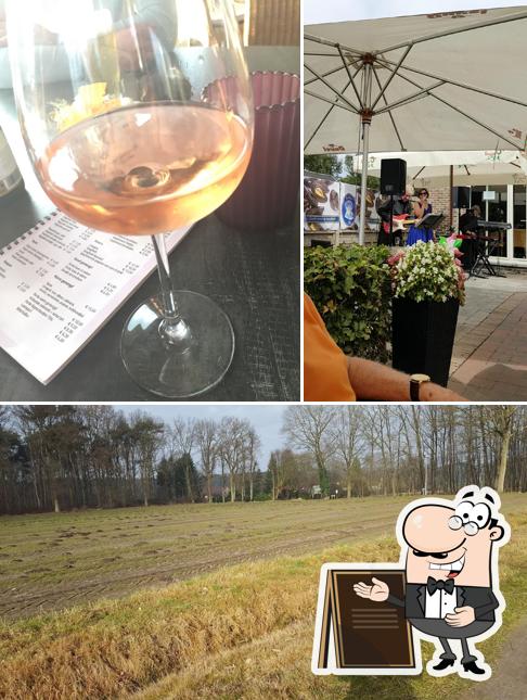 La extérieur et vin du restaurant