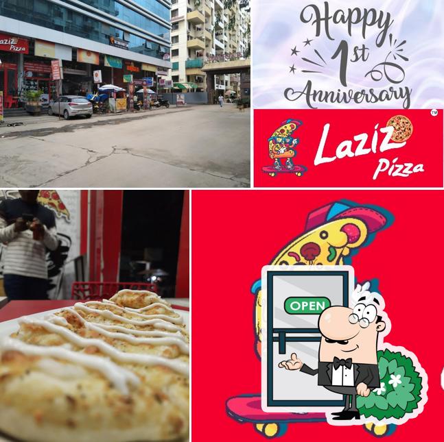 The exterior of Laziz Pizza