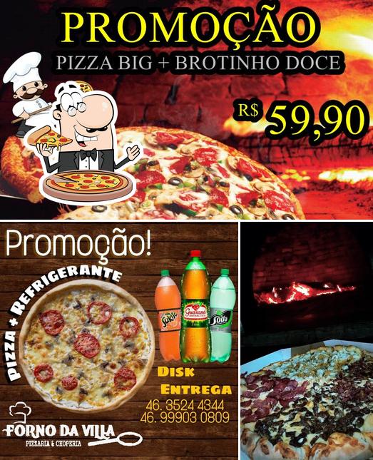 Escolha pizza no Pizzaria Forno da Vila