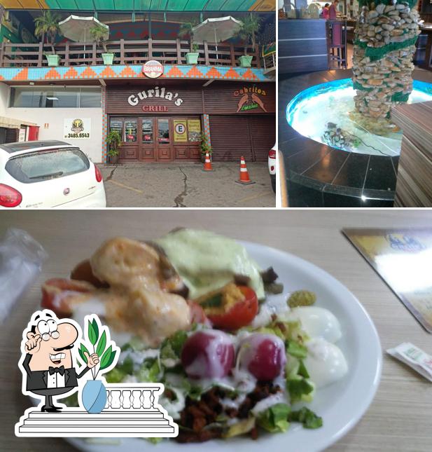 A foto da exterior e comida no Restaurante Gurila's Grill