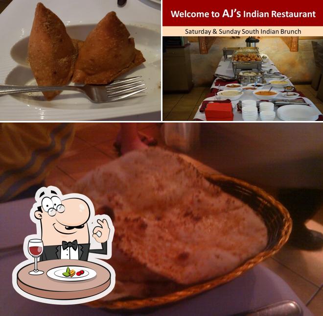 Food at AJ's Indian Restaurant