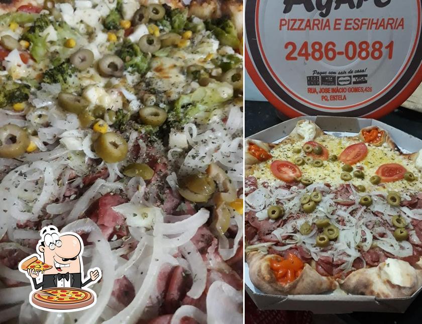 Escolha pizza no Pizzaria Ágape