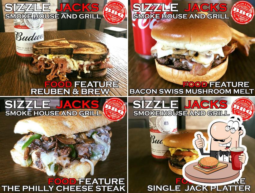 Попробуйте гамбургеры в "Sizzle Jacks"
