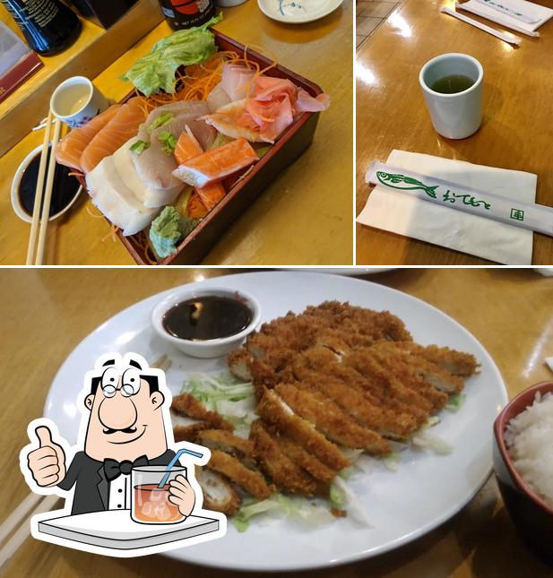Check out the picture displaying drink and food at Sakura Japanese Restaurant