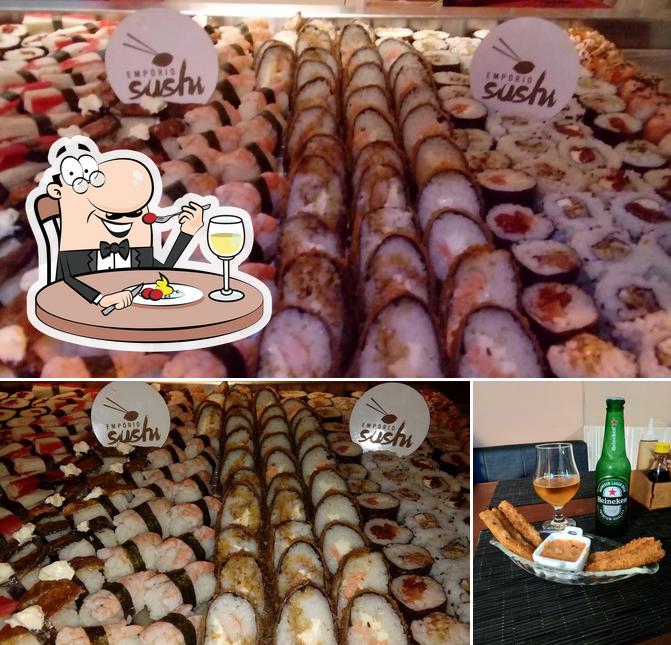 Entre diversos coisas, comida e cerveja podem ser encontrados no Emporio Sushi