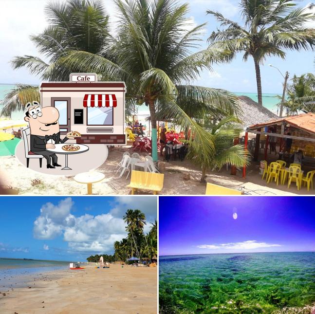 Você pode espairecer no na área externa do Bar da Praia Porto do Sol Bar na praia em Ponta de Mangue - Maragogi
