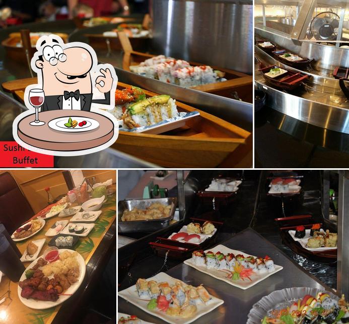 Еда в "Sushi Boat Buffet"