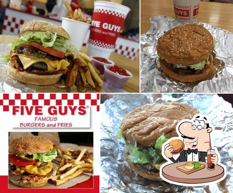 Order a burger at Five Guys