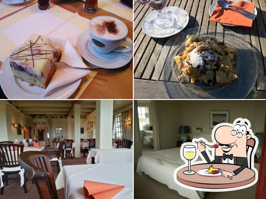Еда и внутреннее оформление в Morsum Kliff Hotel Restaurant