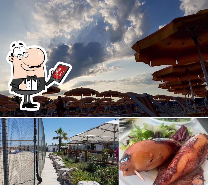 La immagine di esterno e cibo da Chalet La Sirenetta Ristorante Stabilimento Balneare a Tortoreto lido