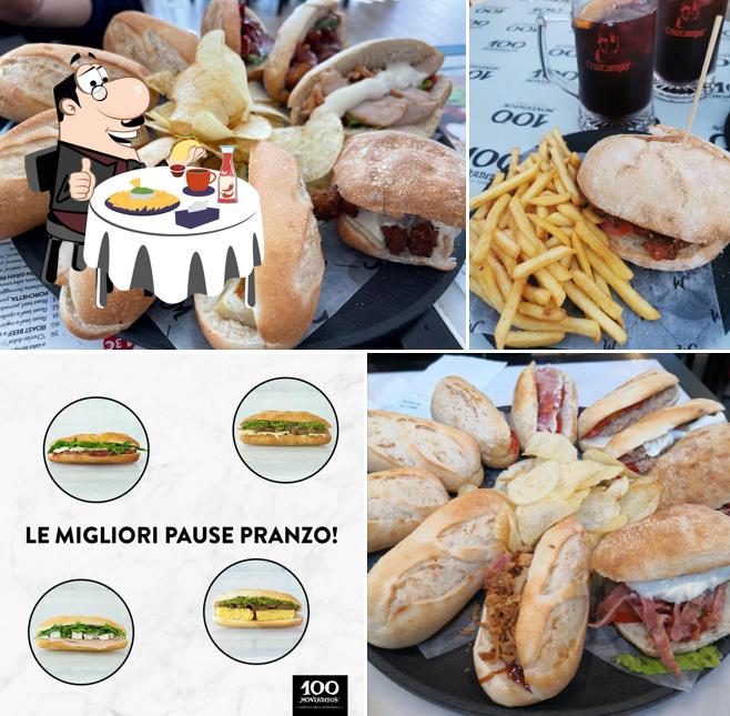 Get a burger at 100 Montaditos (Castel Romano)