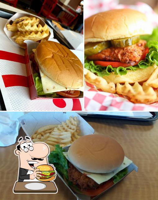 Order a burger at Chick-fil-A