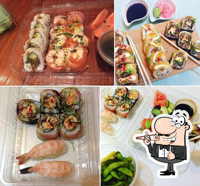 Sushi-Rollen werden von Oishi Sushi serviert