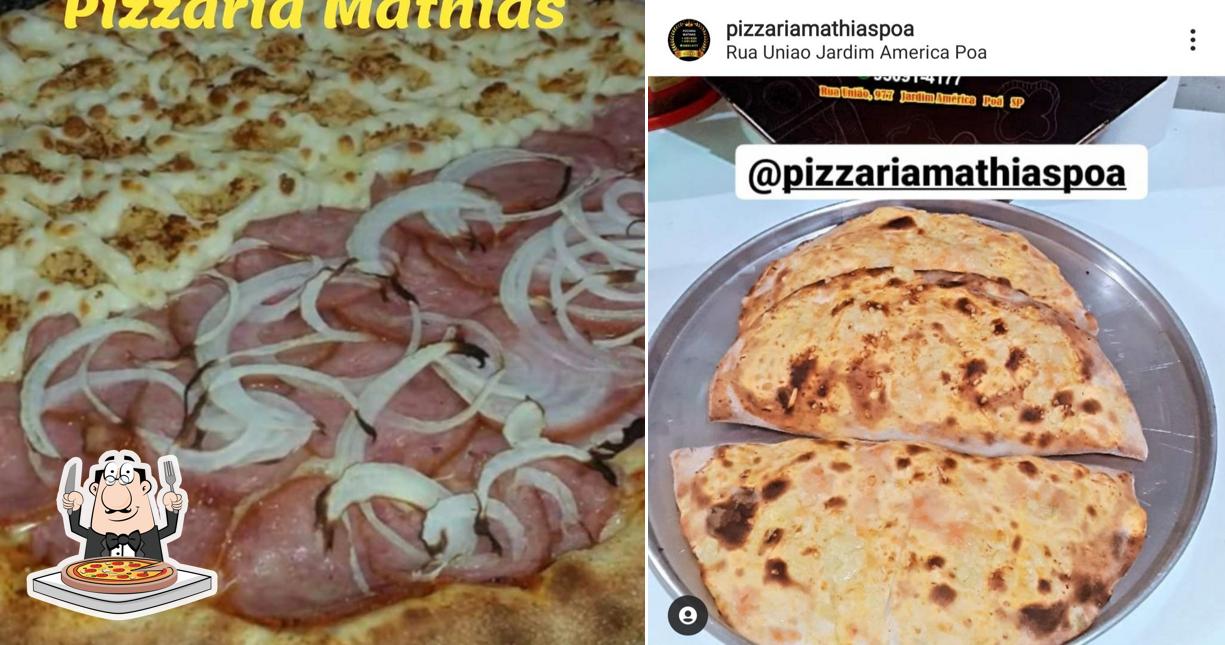 No Pizzaria Mathias, você pode provar pizza