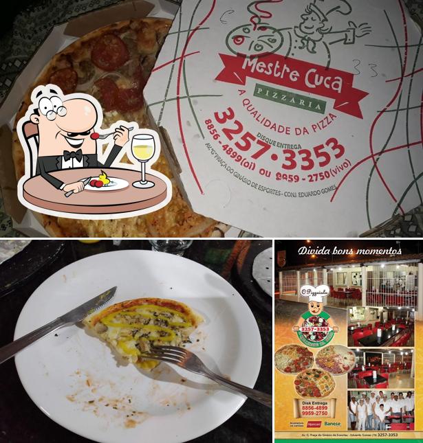 Confira a imagem apresentando comida e interior a Mestre Cuca Pizzaria