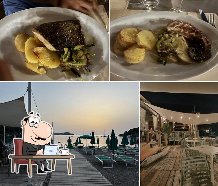 La interni e cibo del ristorante