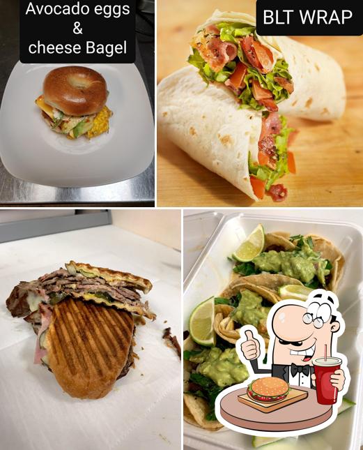 Get a burger at Bagel Bliss